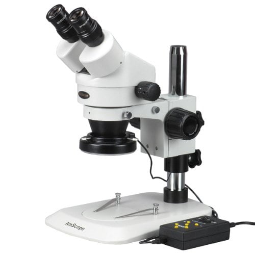 WH10x Eyepieces Pillar Stand 0.7X-4.5X Zoom Objective Ambient Lighting Includes 0.5x and 2.0x Barlow Lenses 3.5X-90X Magnification AmScope SM-1BNZ Professional Binocular Stereo Zoom Microscope 